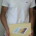 smiling tablet raffle winner